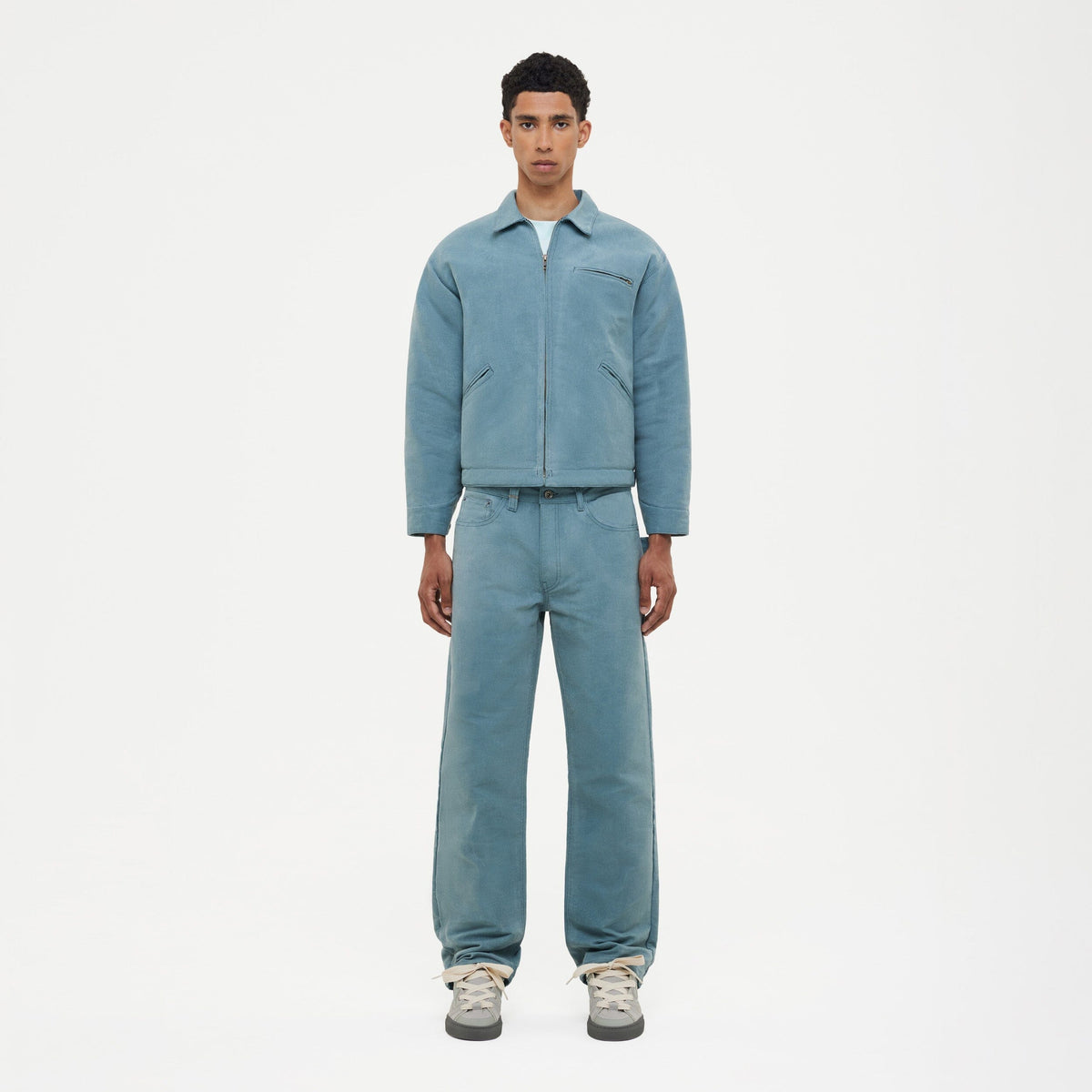 Waxed Denim Jeans | Azure Green