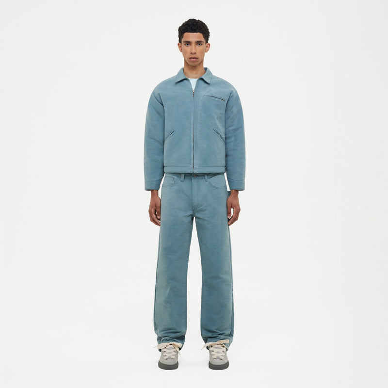 Waxed Denim Jeans | Azure Green