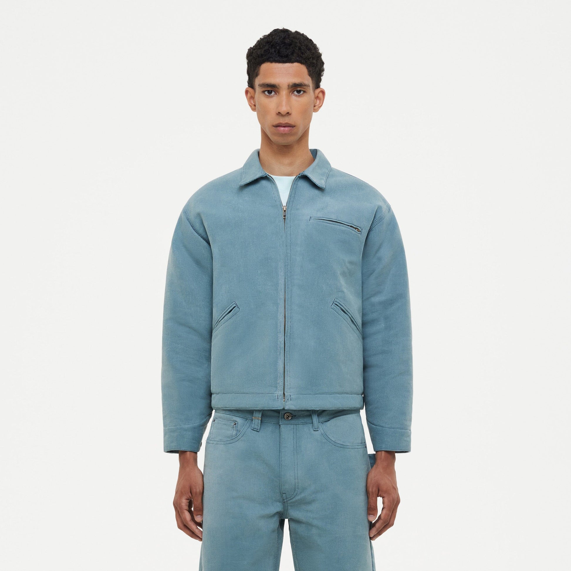 Waxed Worker jacket Azure green