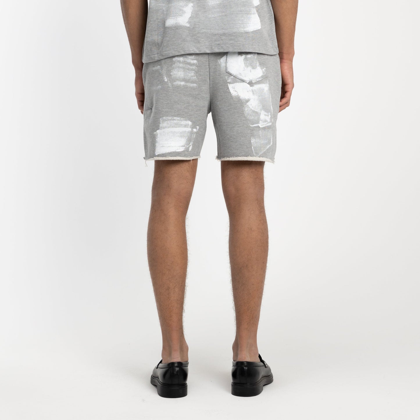 'Atelier' Shorts with Paint Stains in Grey