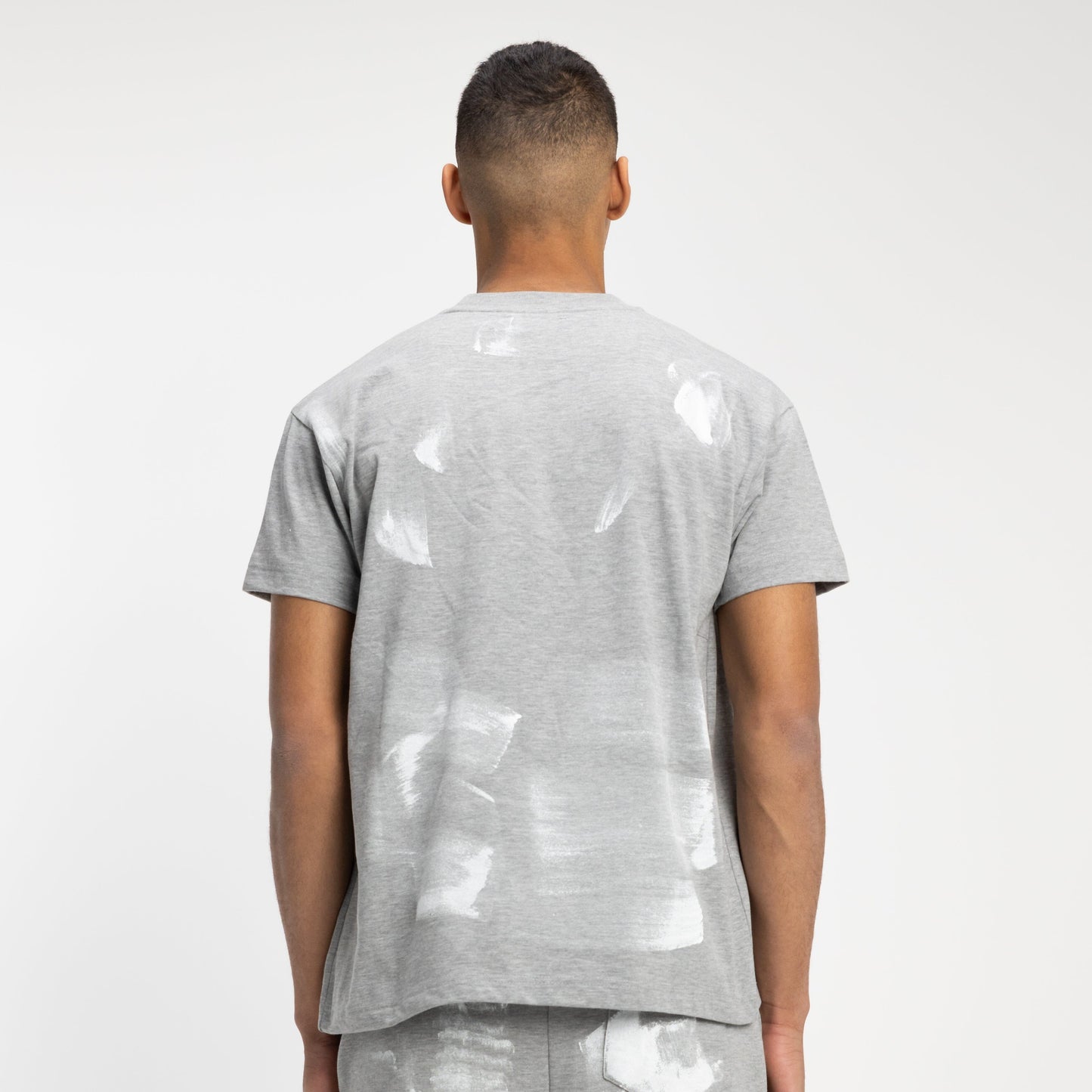 'Atelier' T-Shirt with Paint Stains in Grey