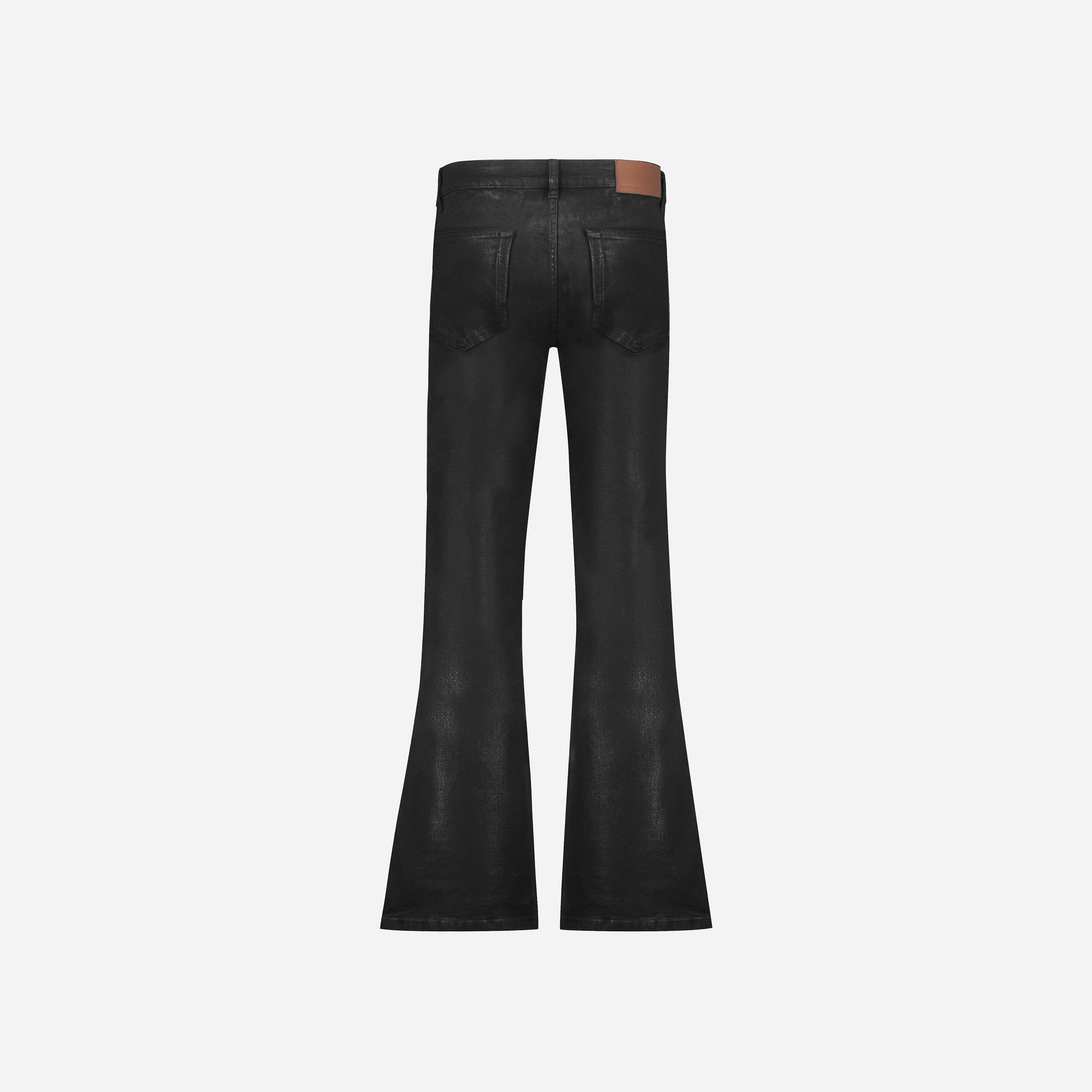 Carpenter Flared Jeans in Waxed Black Denim