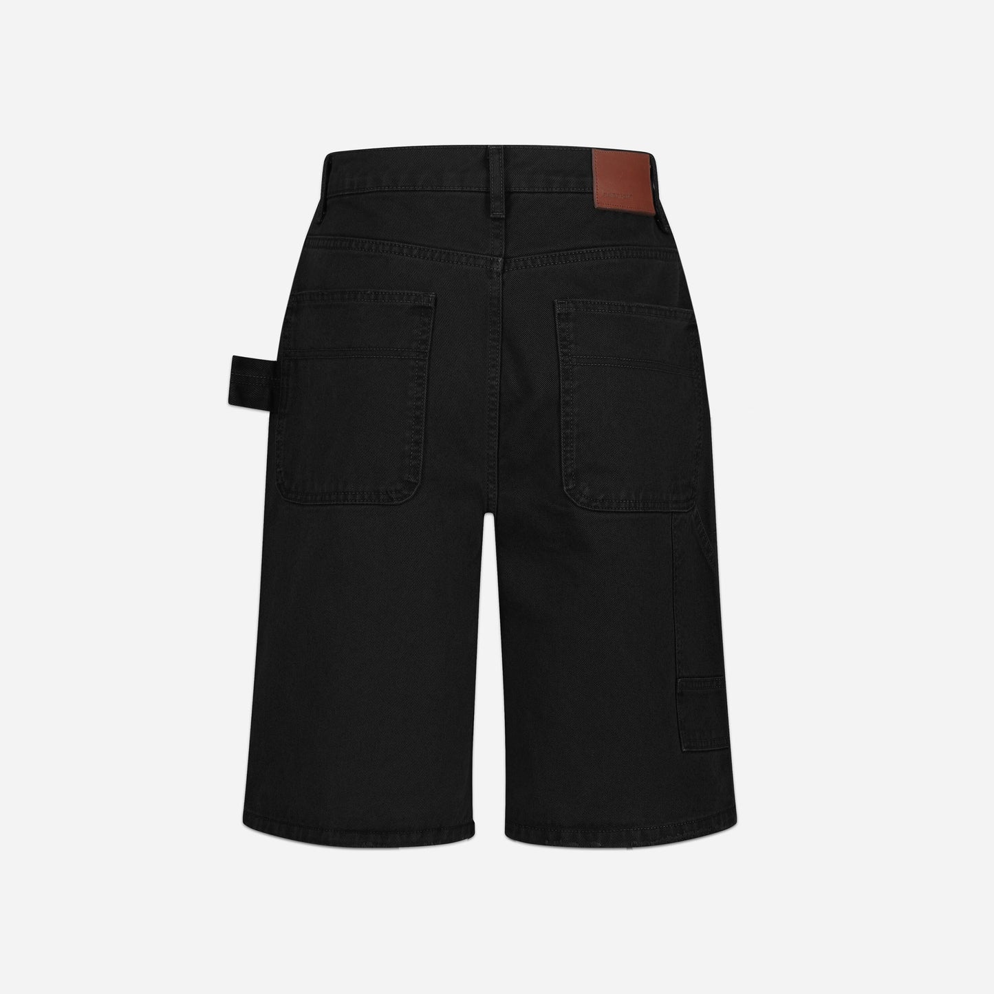 Carpenter Short Jeans in Black Denim