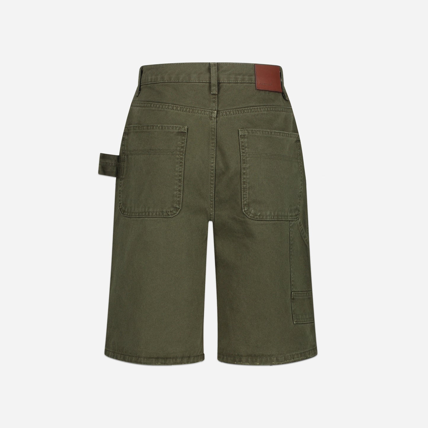 Carpenter Short Jeans in Washed Green Denim