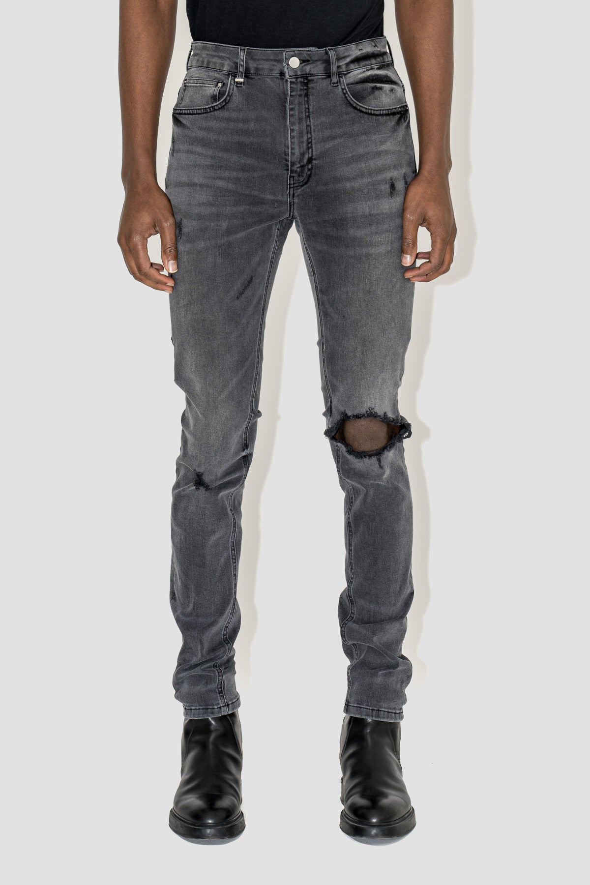 Destroyer Skinny Jeans in Grey Washed Denim