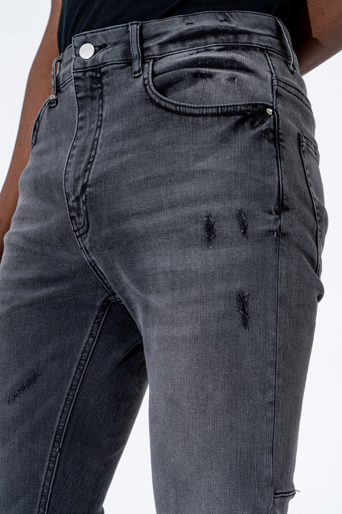 Destroyer Skinny Jeans in Grey Washed Denim