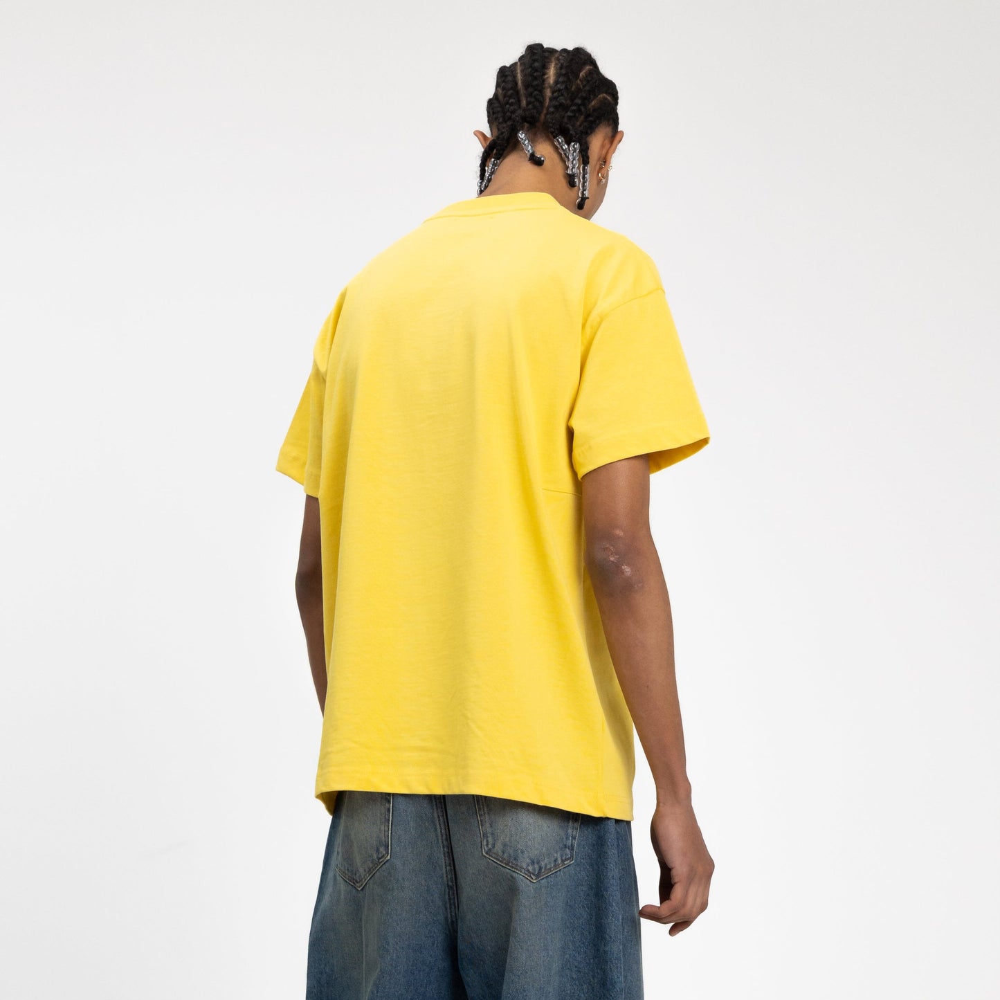 Distorted Printemps-Été T-Shirt in Yellow