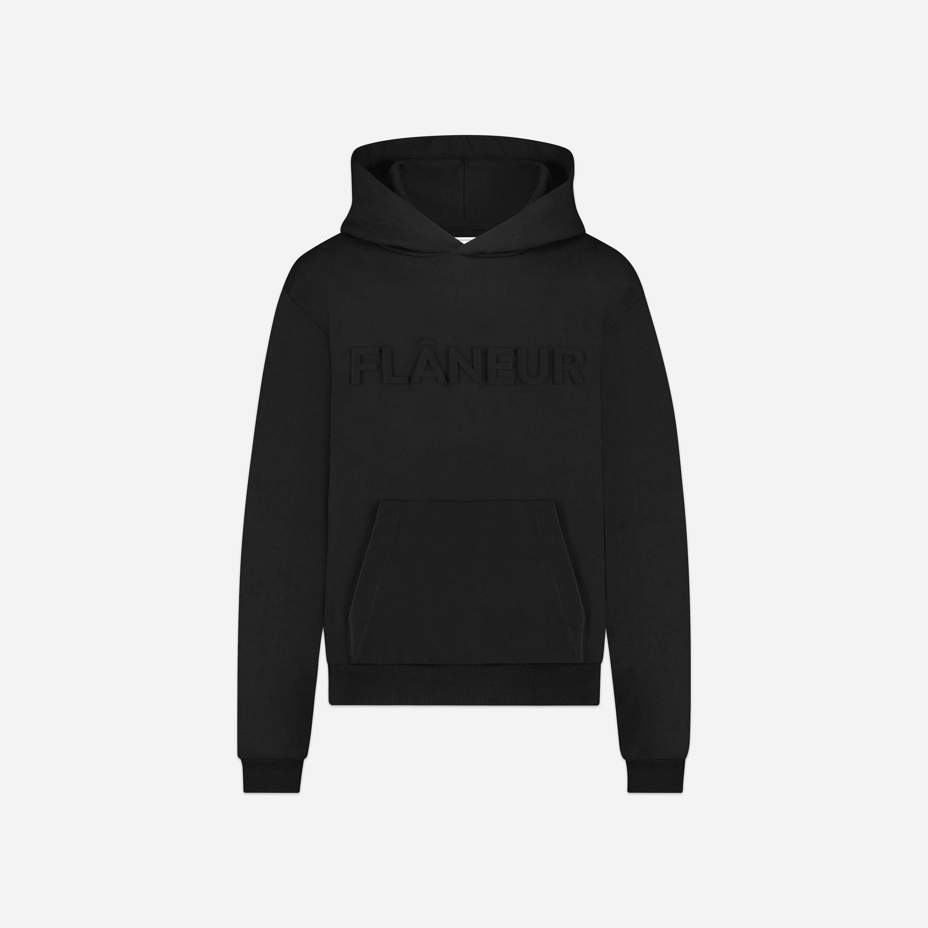 Embossed Hoodie Black