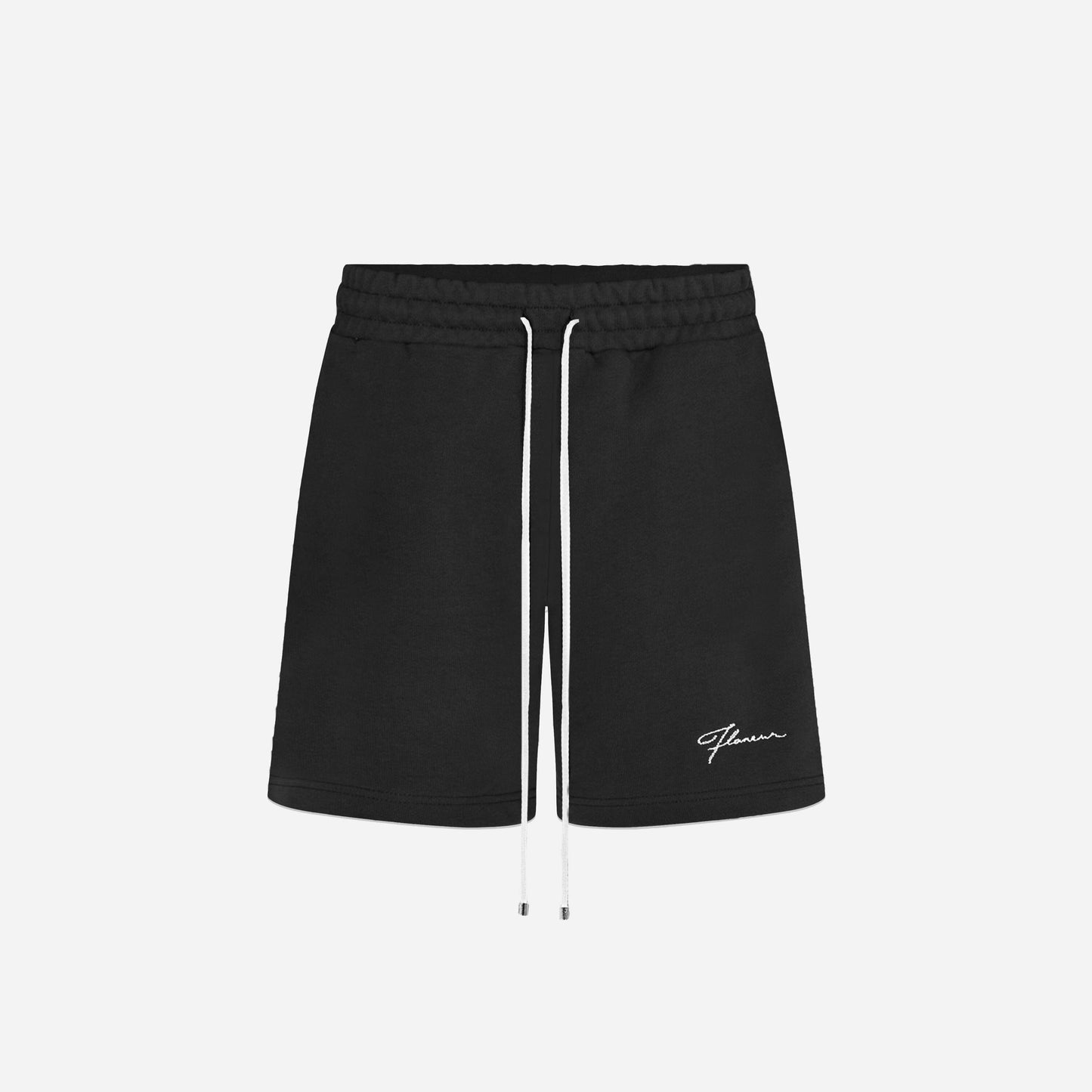 Embroidered Essential Shorts in Black