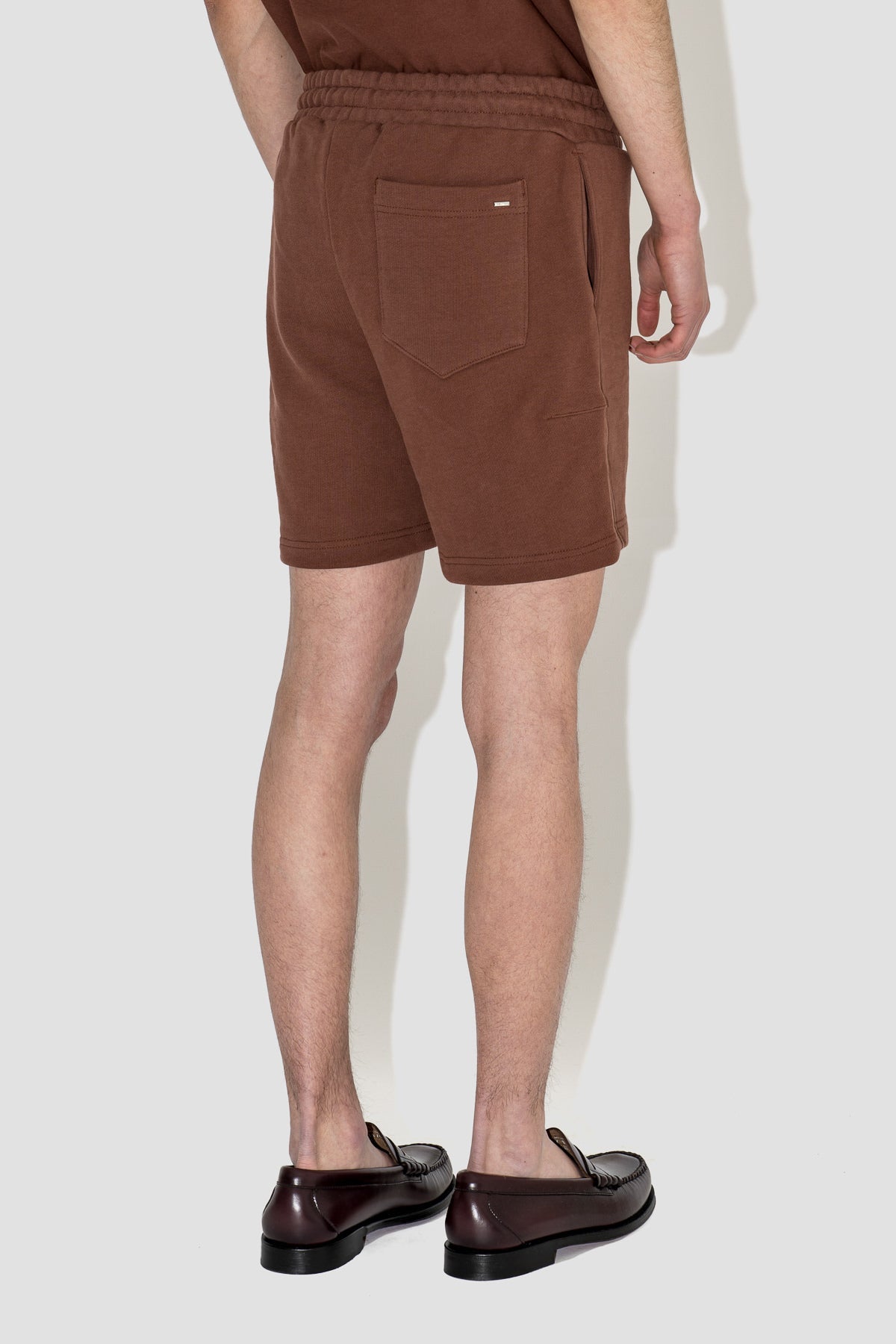 Embroidered Signature Shorts in Dark Brown