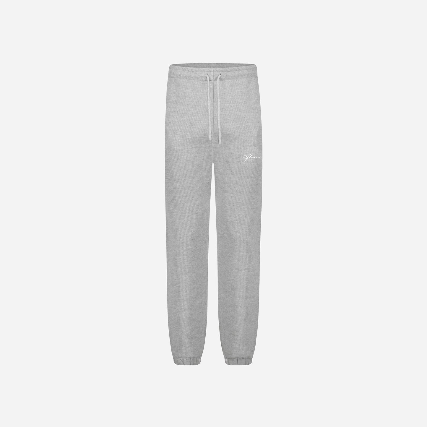 Embroidered Signature Sweatpants in Heather Grey