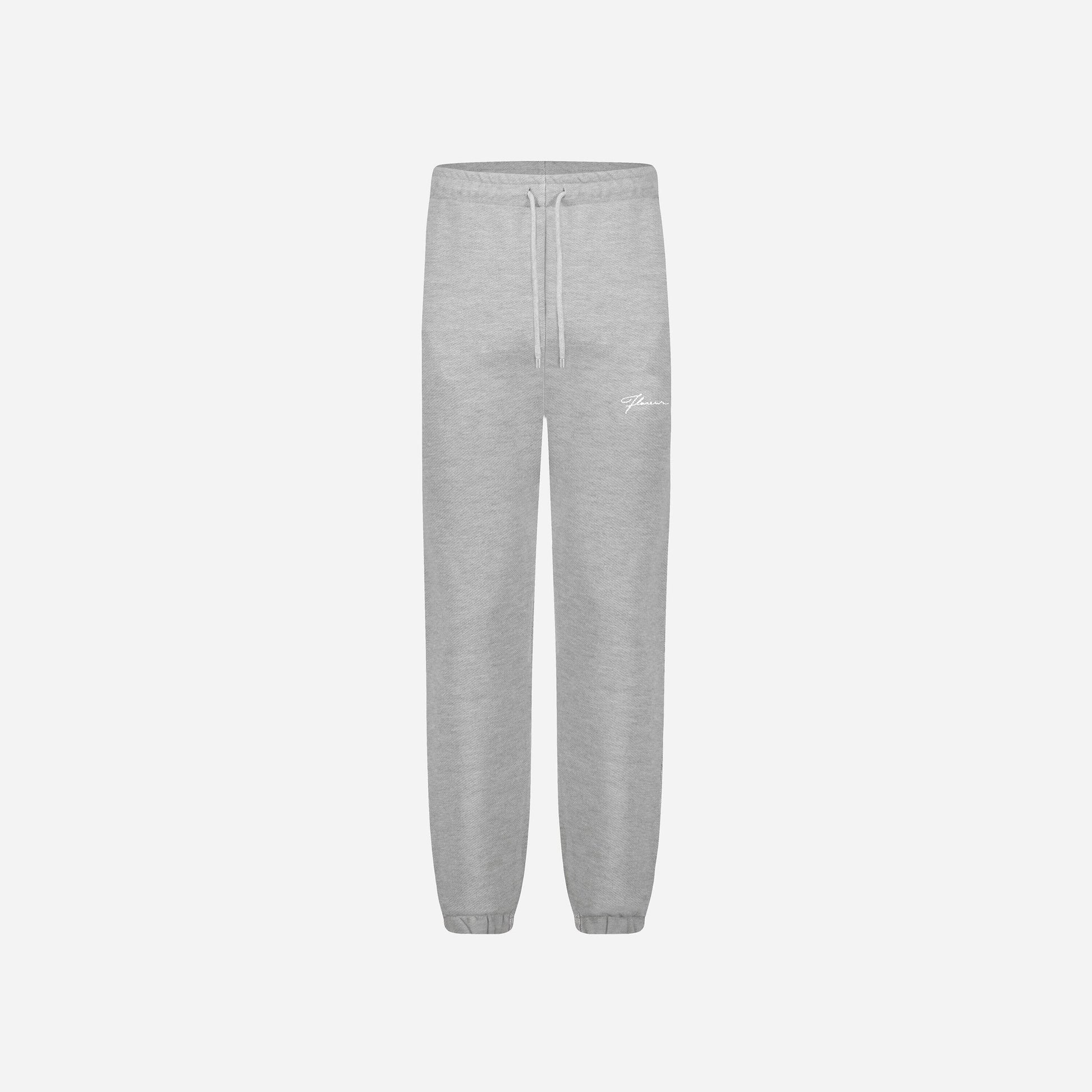 Embroidered Signature Sweatpants in Heather Grey