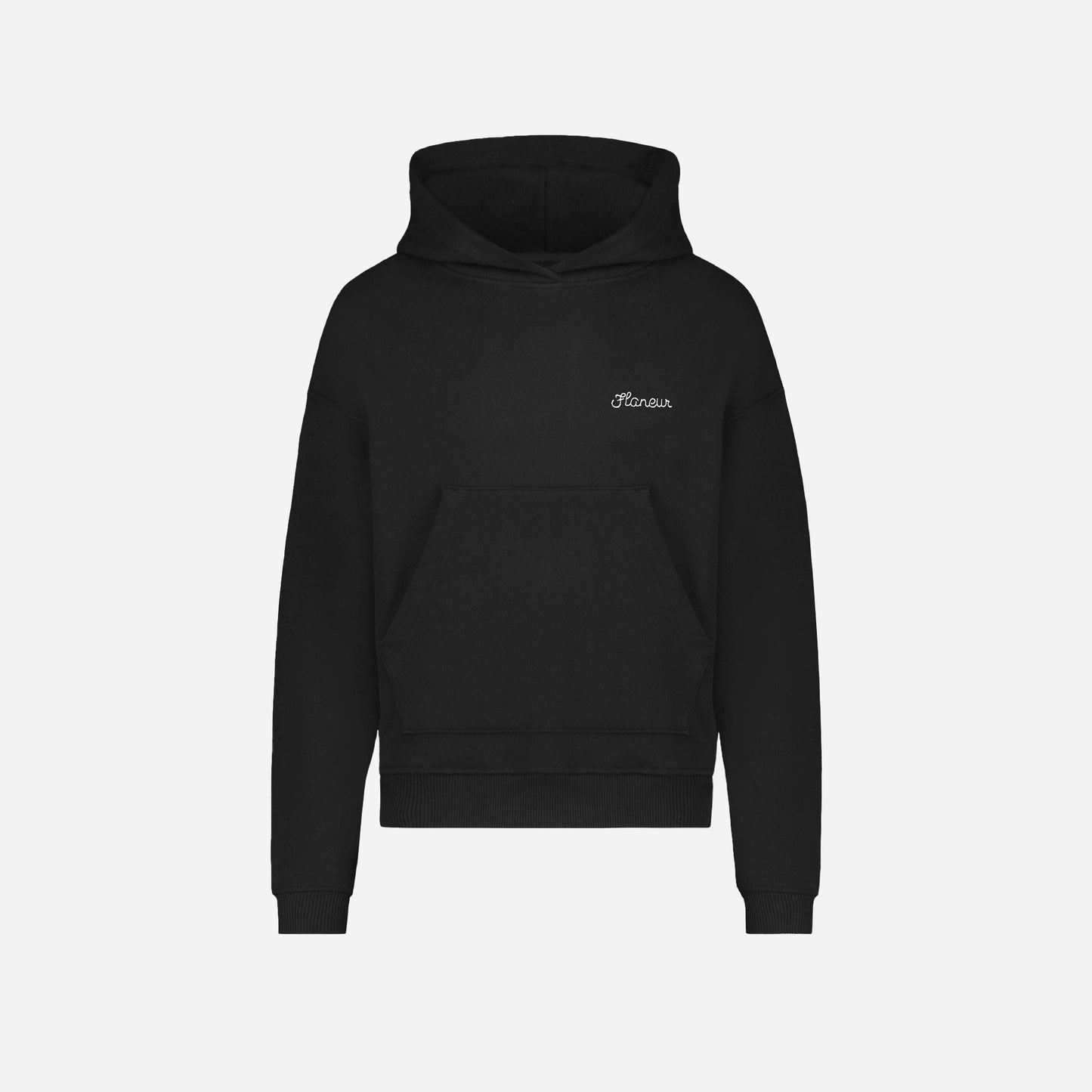 'Flaneur' Signature Hoodie in Black