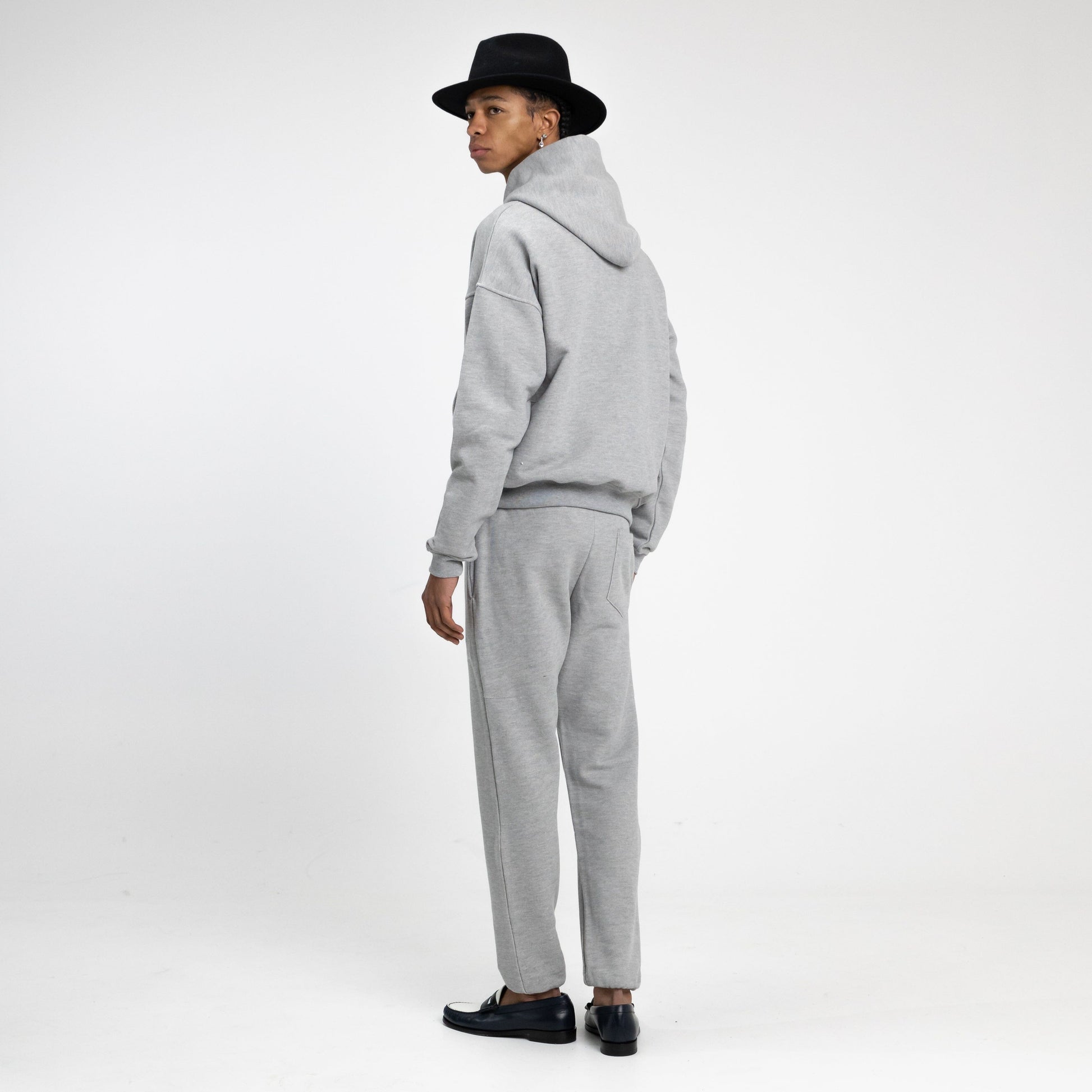 'Flaneur' Signature Hoodie in Heather Grey
