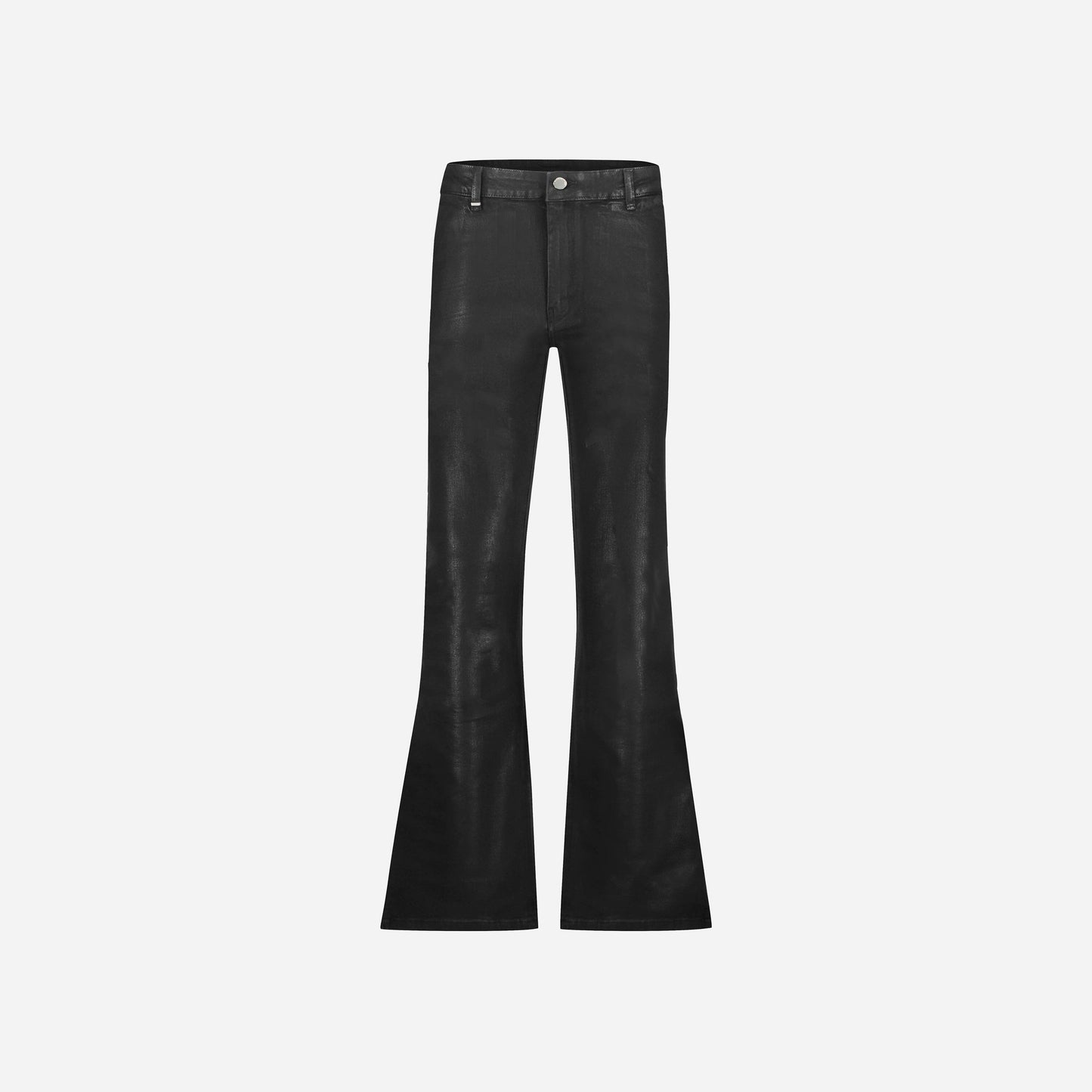 Flared Jeans in Waxed Black Denim