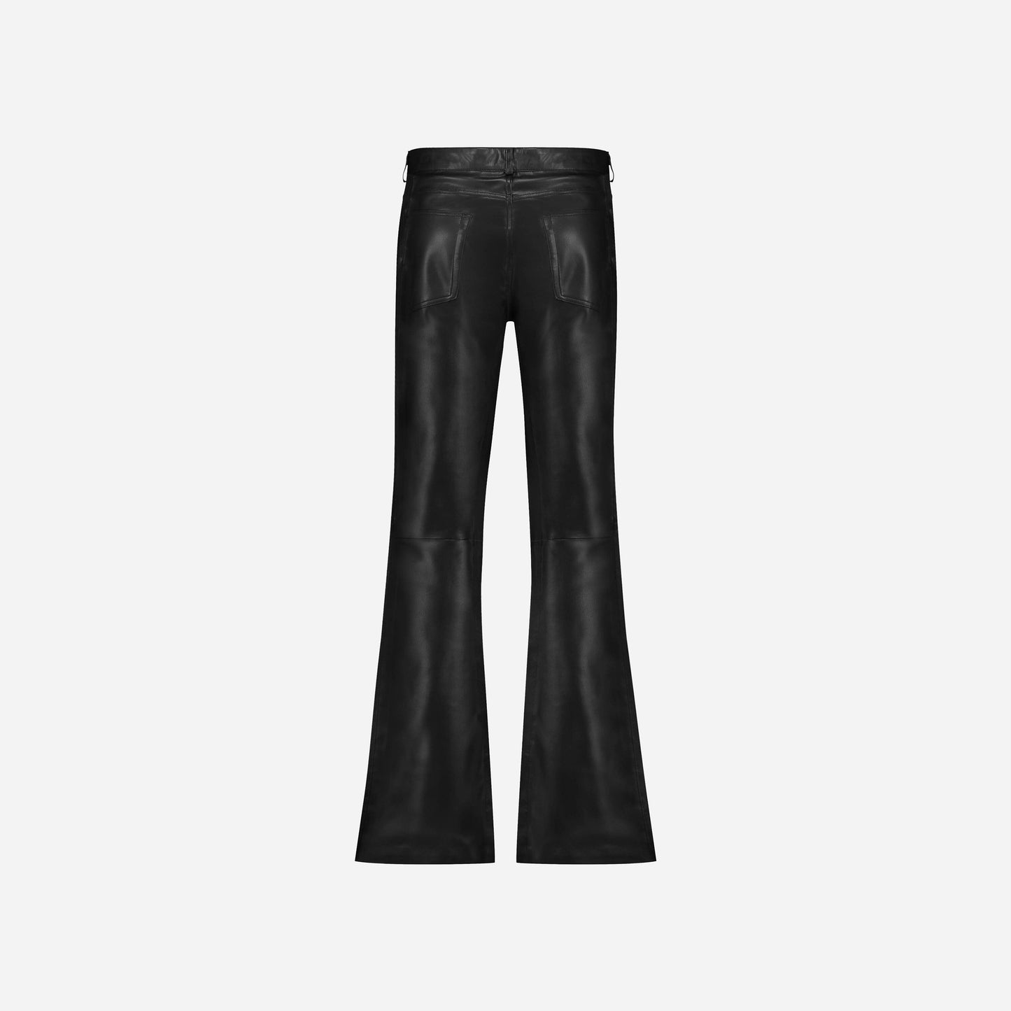 Flared Trousers in Black Vegan Leather