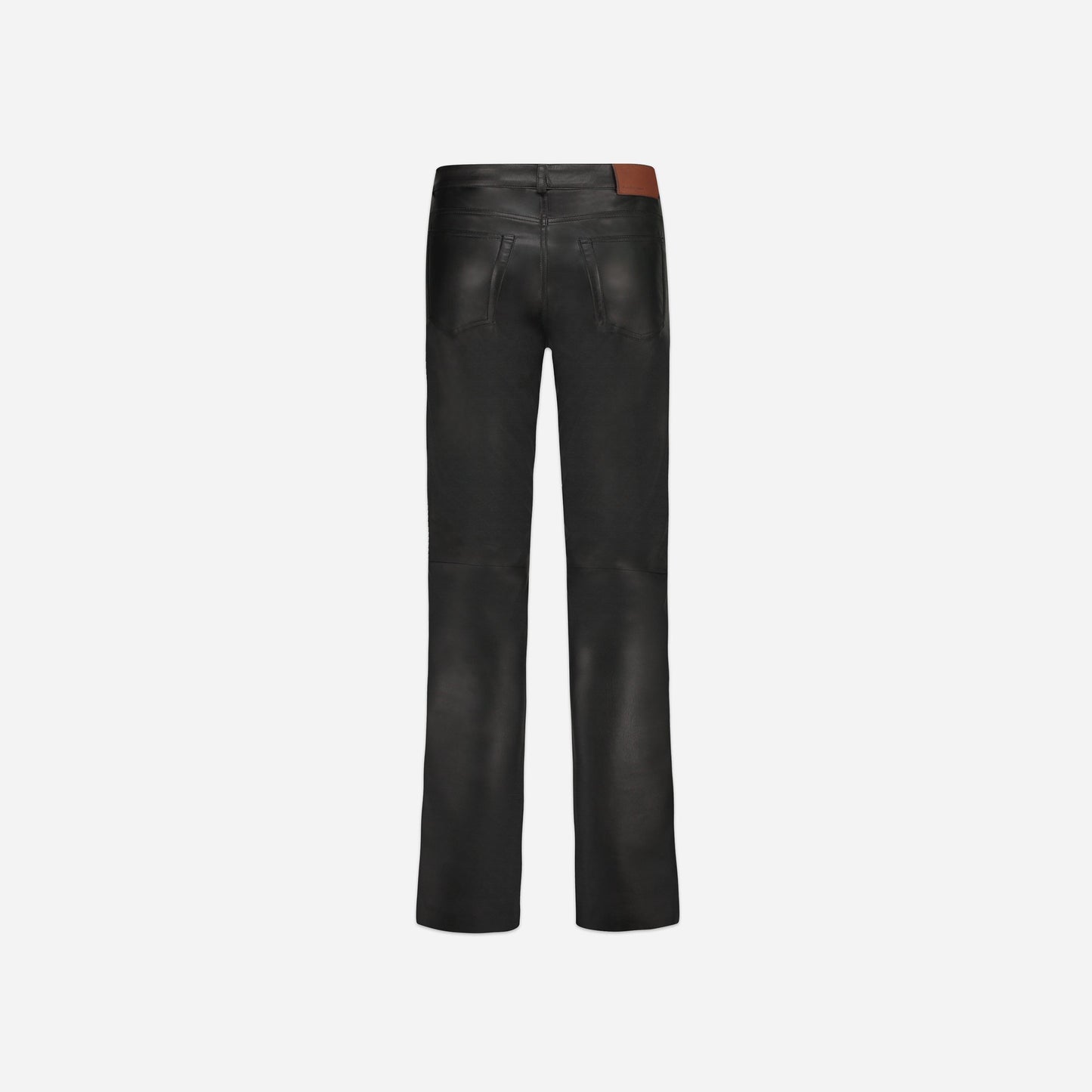 Flared Vegan Leather Pantalon in Black