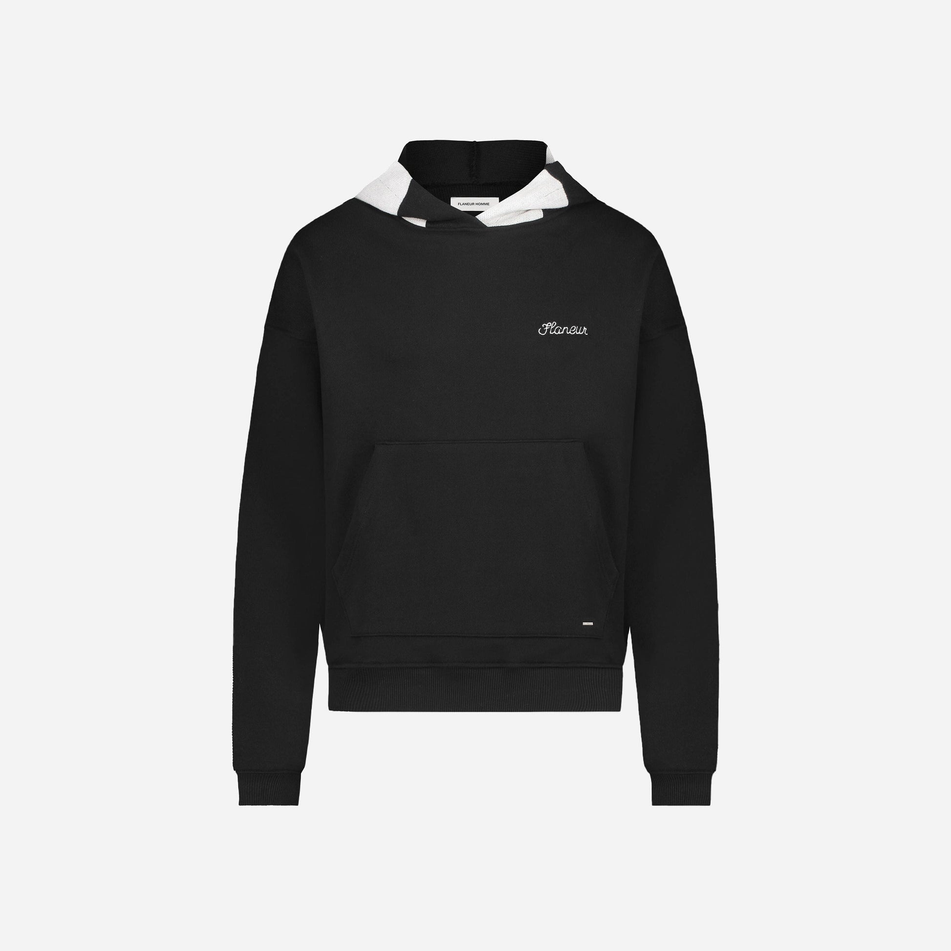 Knitted Hood hoodie in Black