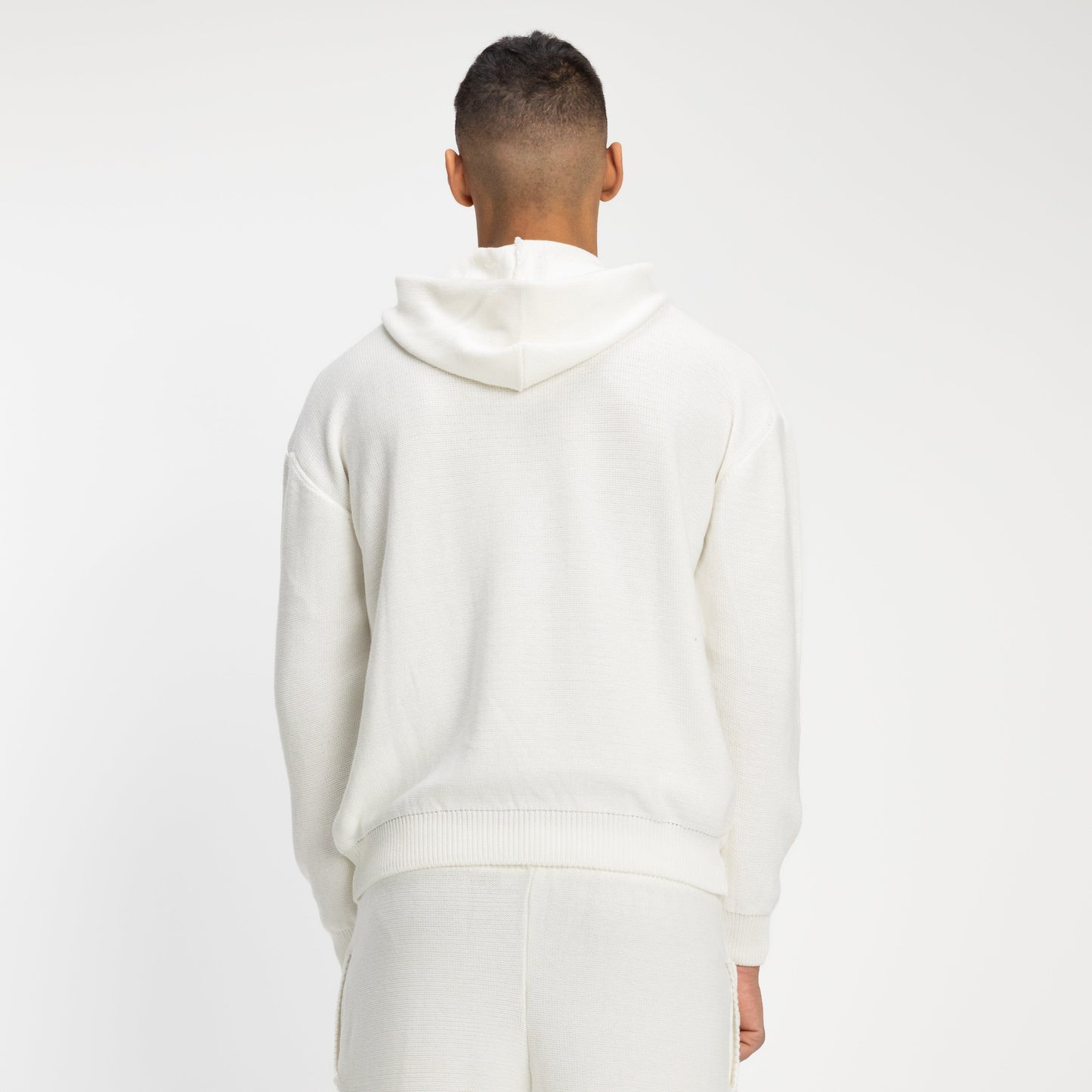 Knitted Hoodie in Creme