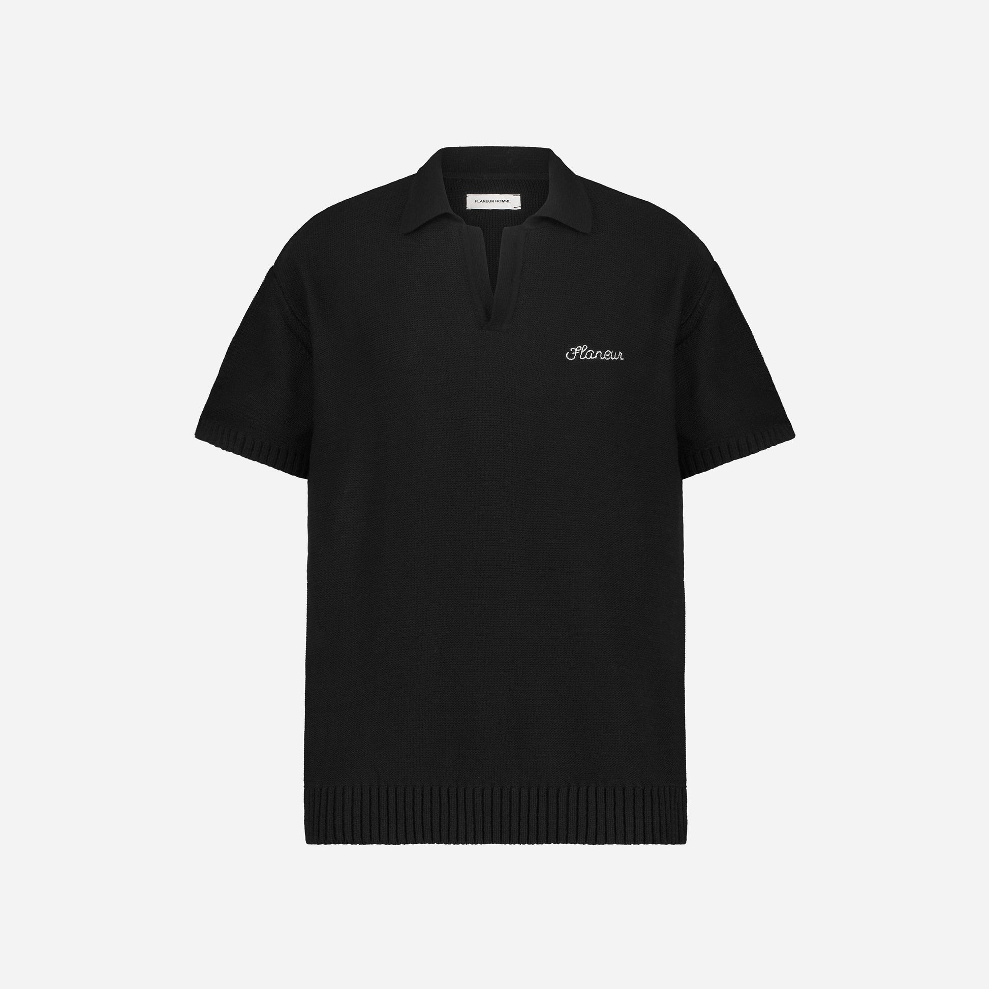 Knitted Polo in Black