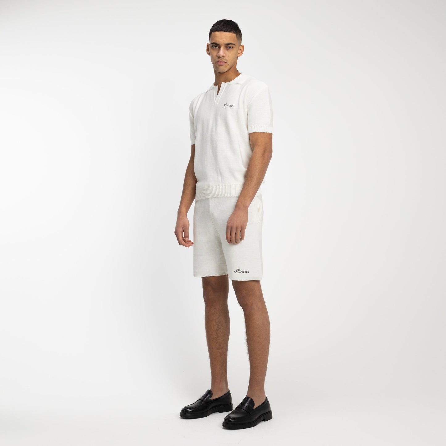 Knitted Polo in Creme