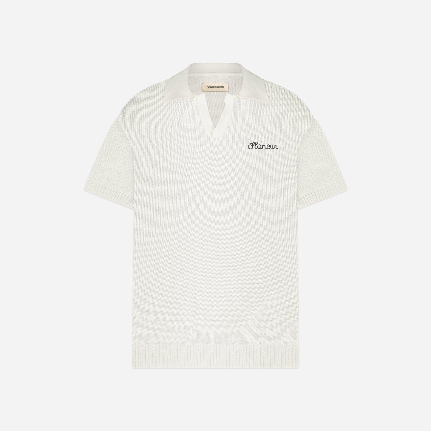 Knitted Polo in Creme