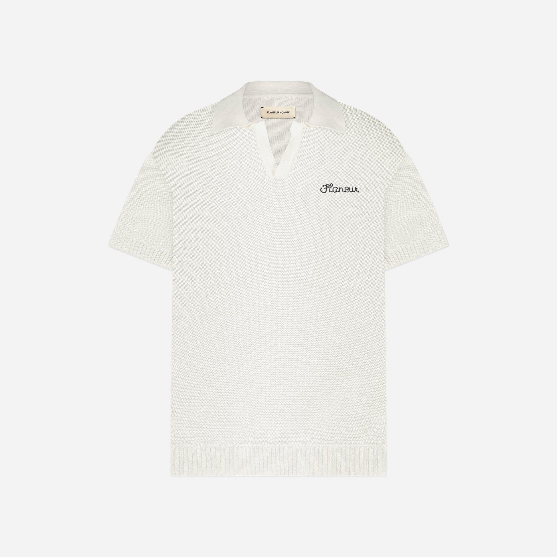 Knitted Polo in Creme