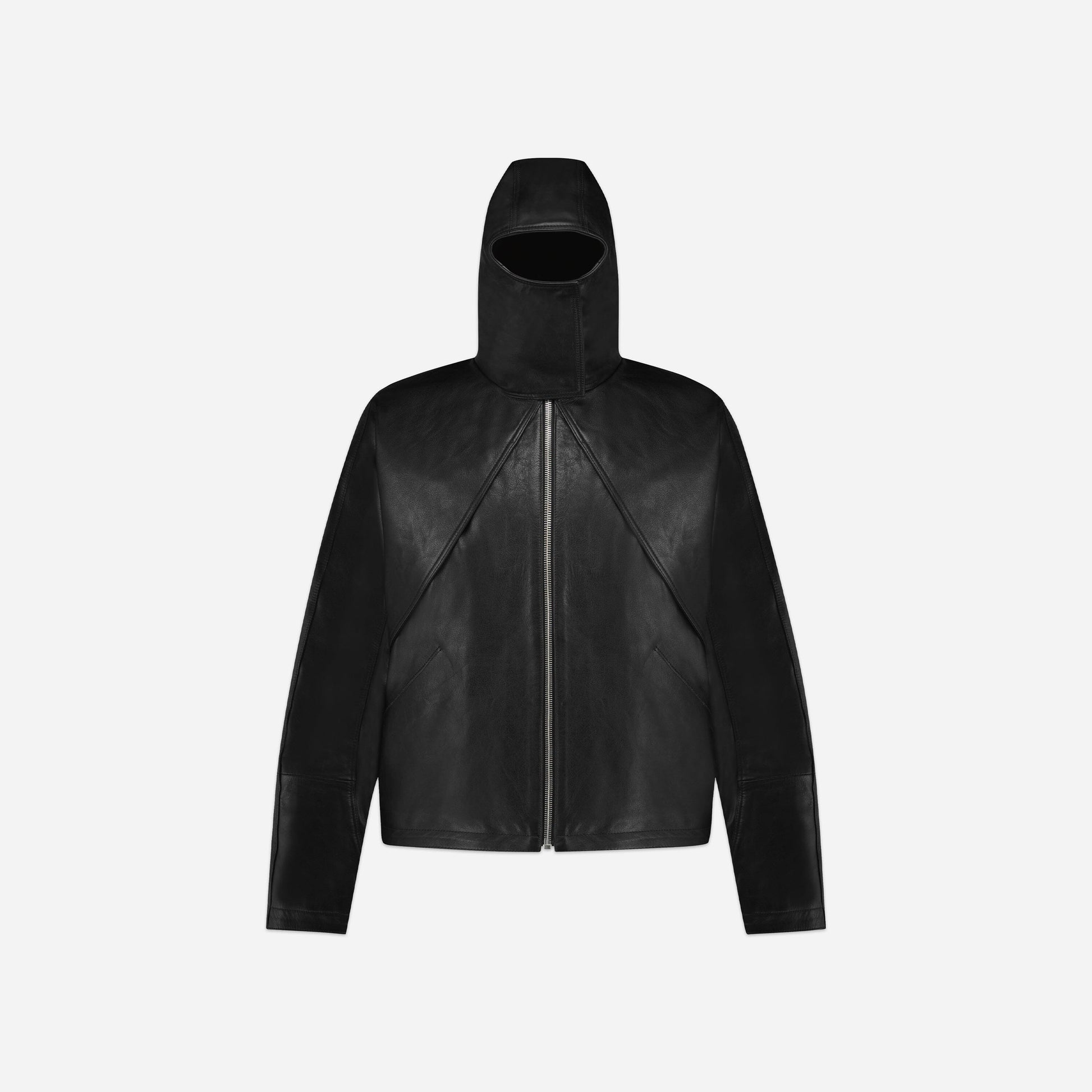 Leather Balaclava Jacket Black