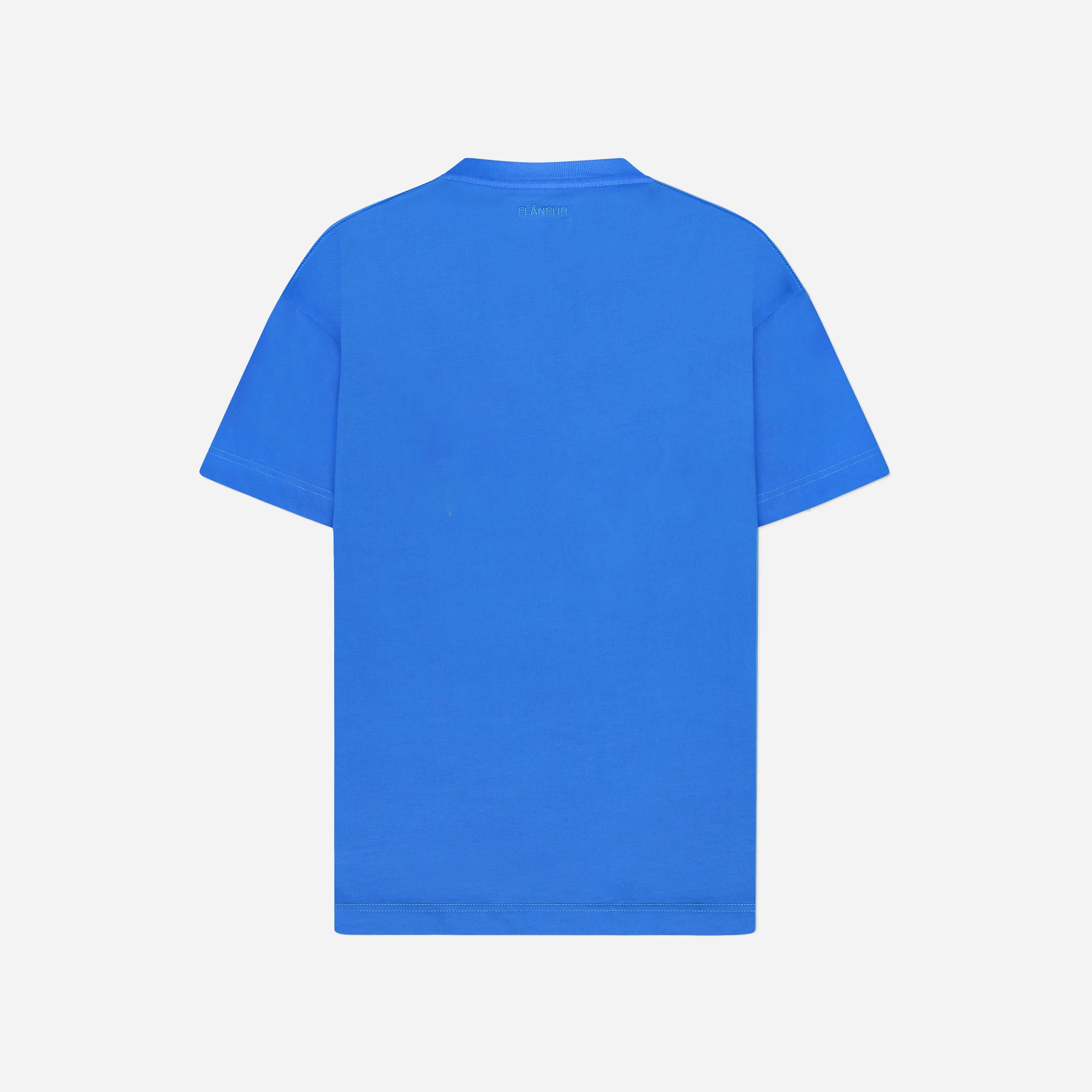 Printed Logo T-shirt Blue – FLÂNEUR