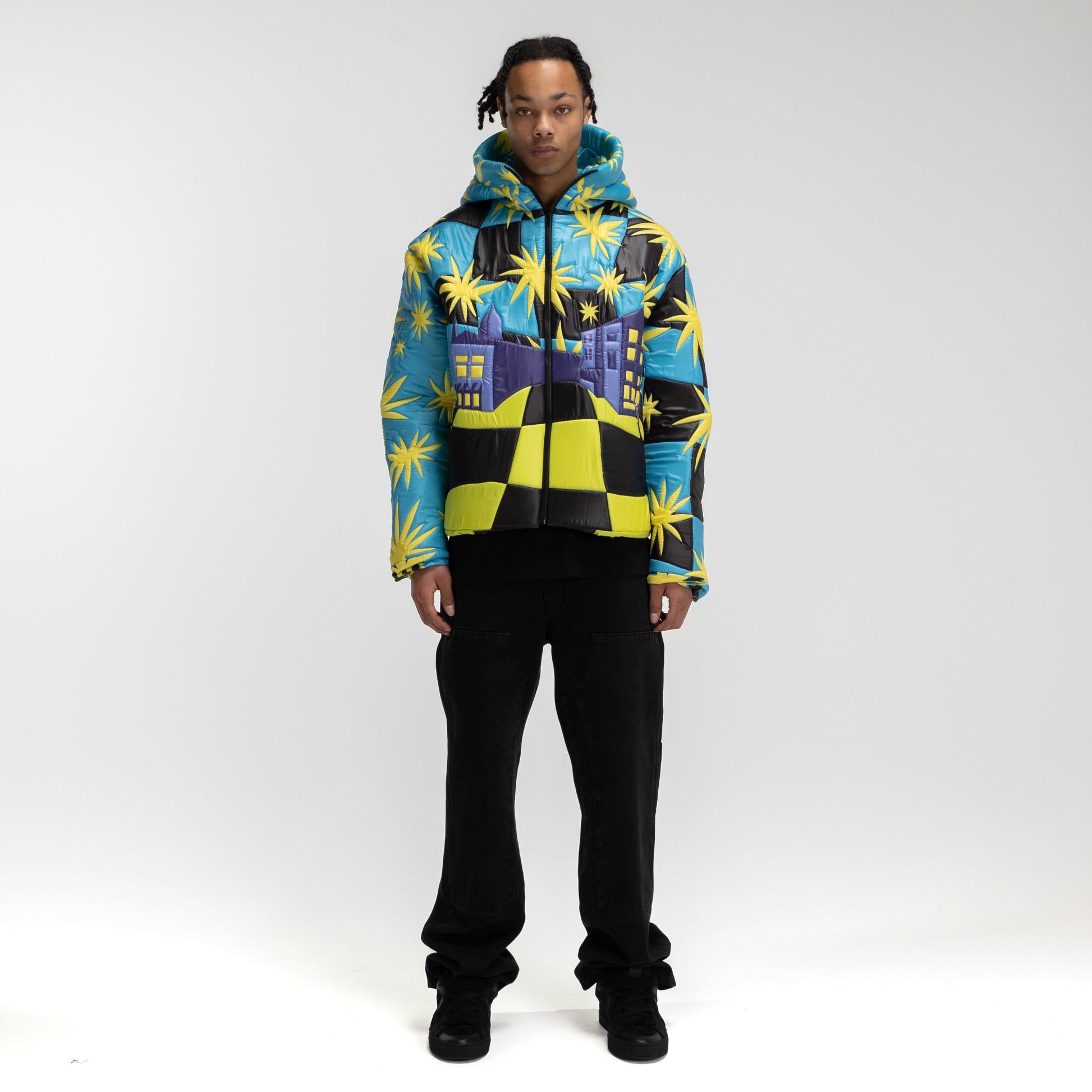 Quilted Arlequin Down Blouson