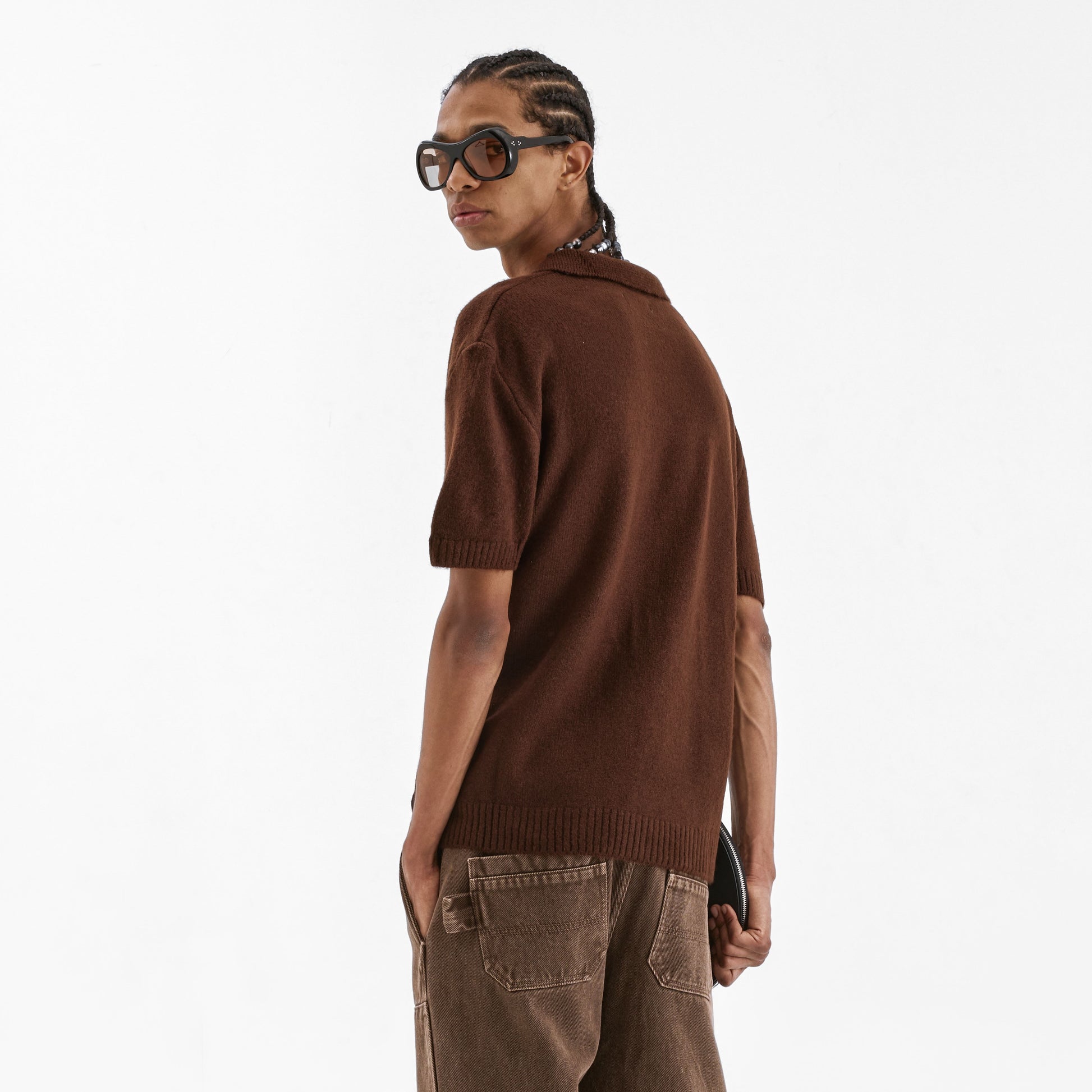 Signature Knit Polo Brown