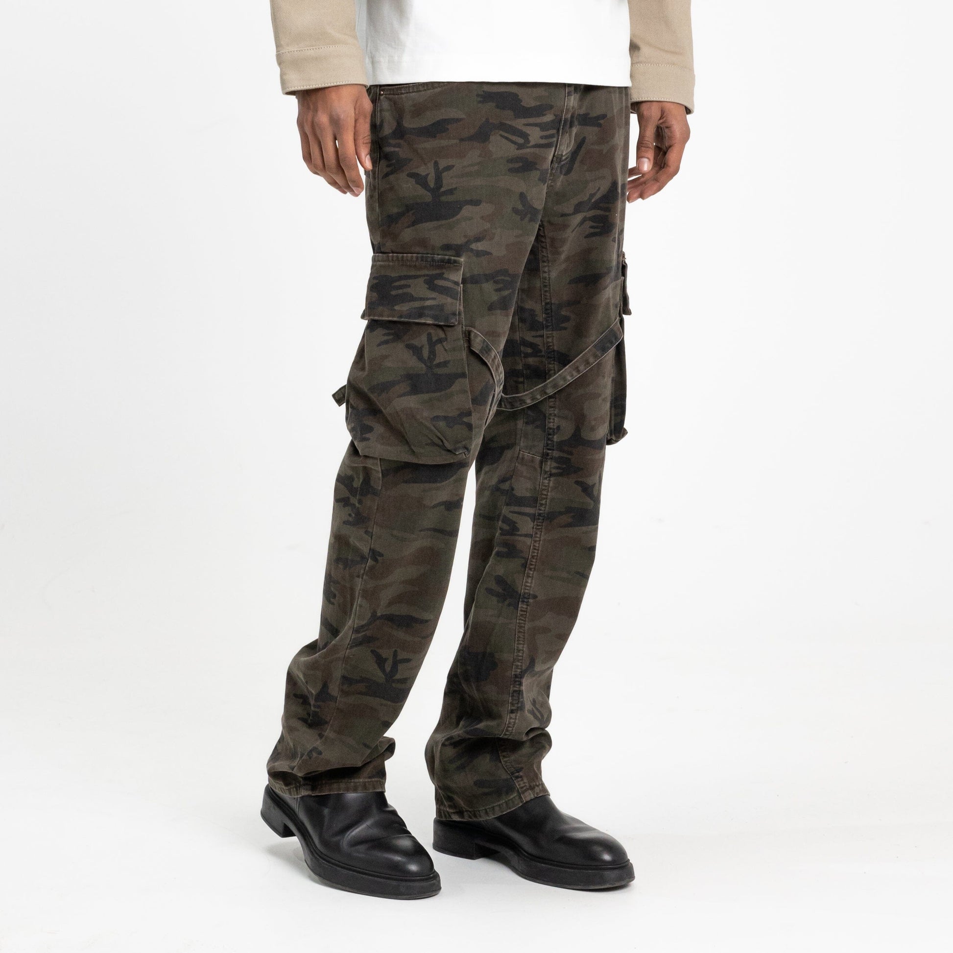 Strap Cargo Pants in Camo