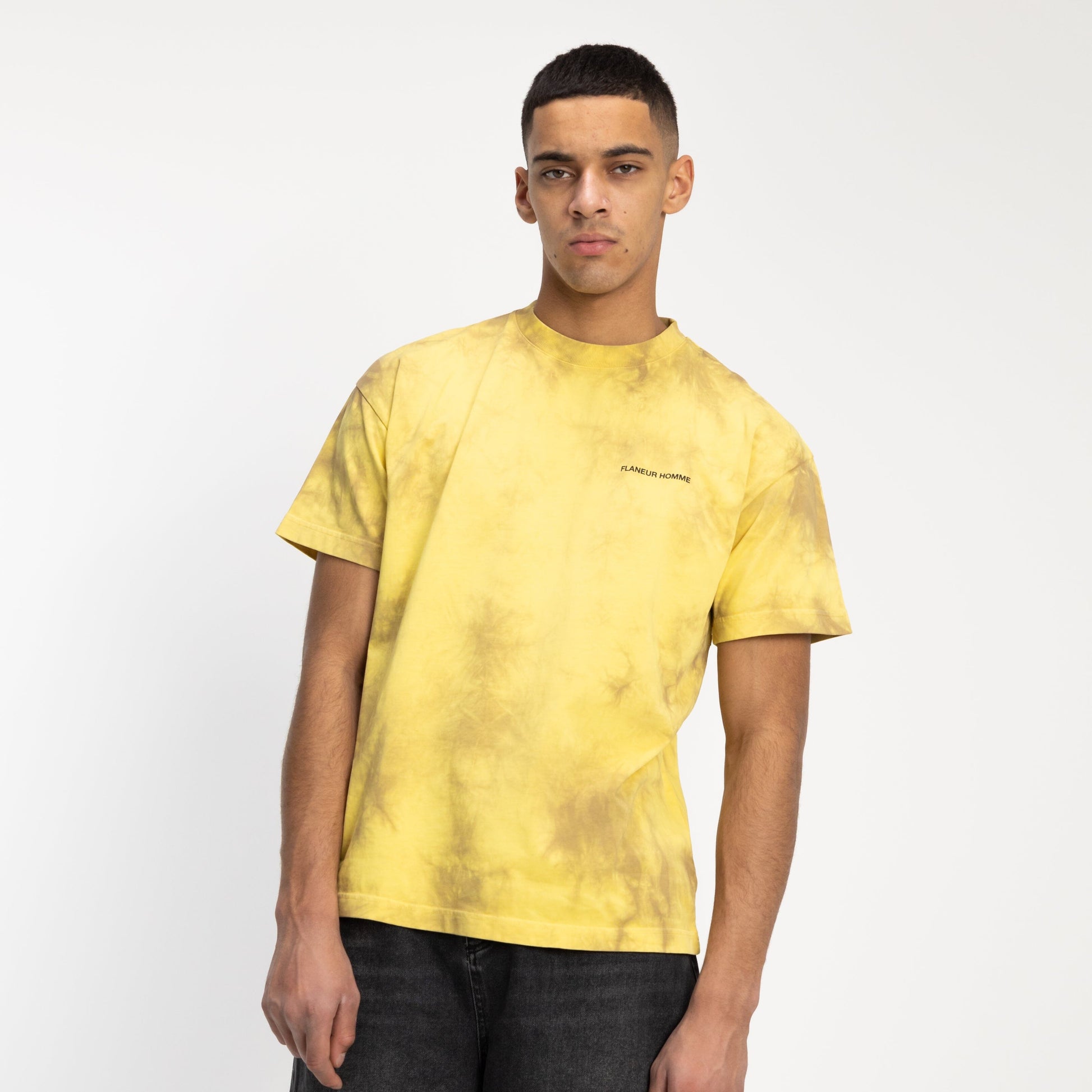 Tie Dye 'Double Print' T-Shirt in Yellow