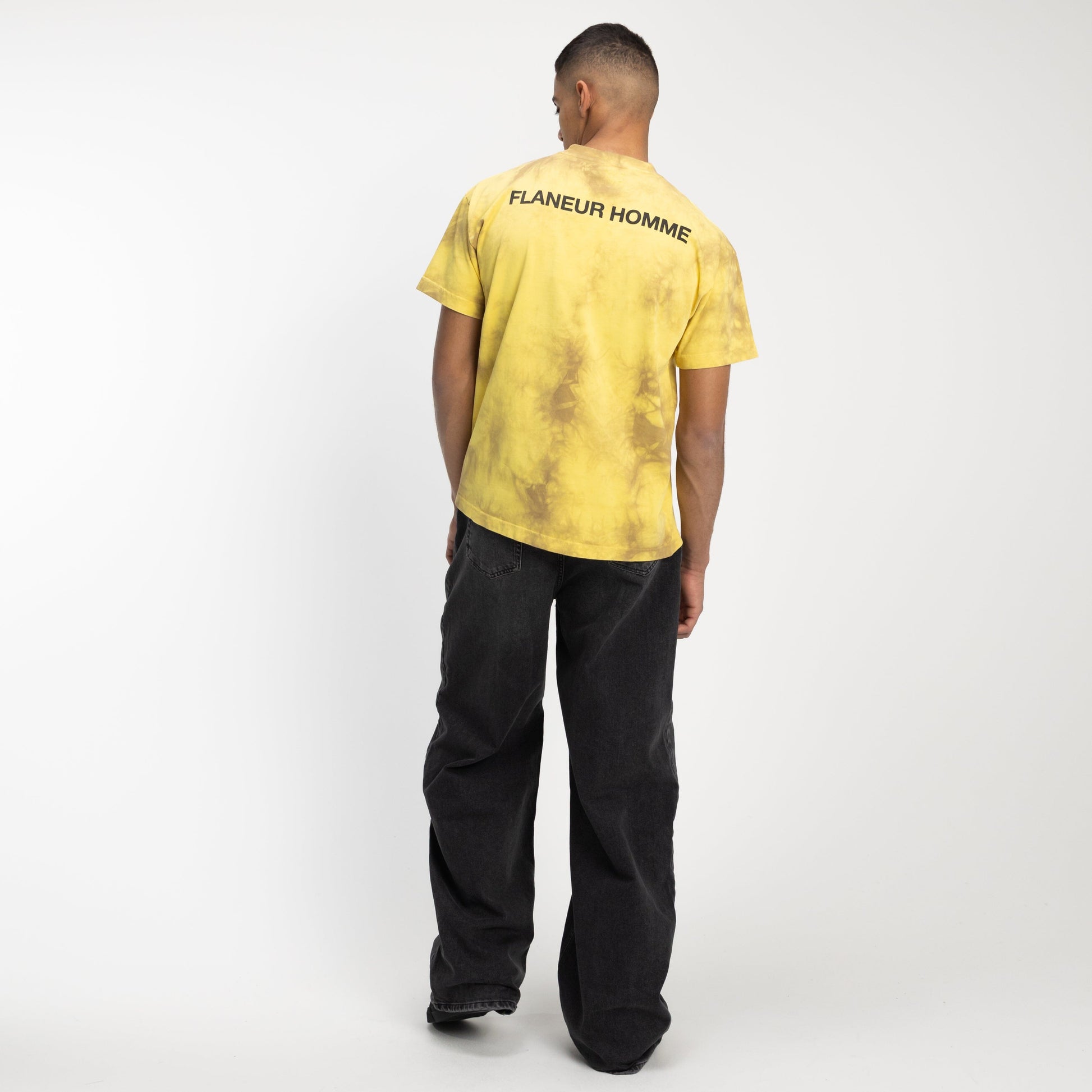 Tie Dye 'Double Print' T-Shirt in Yellow